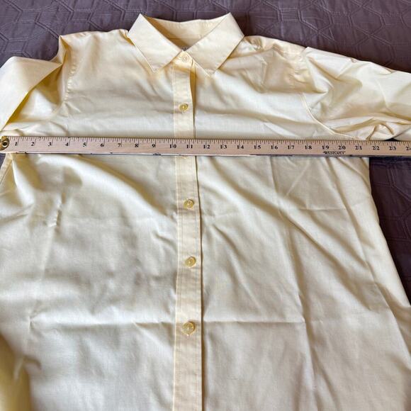 Foxcroft sz 16W Women’s Wrinkle Free Button Up Shirt Shaped Yellow - Picture 8 of 9